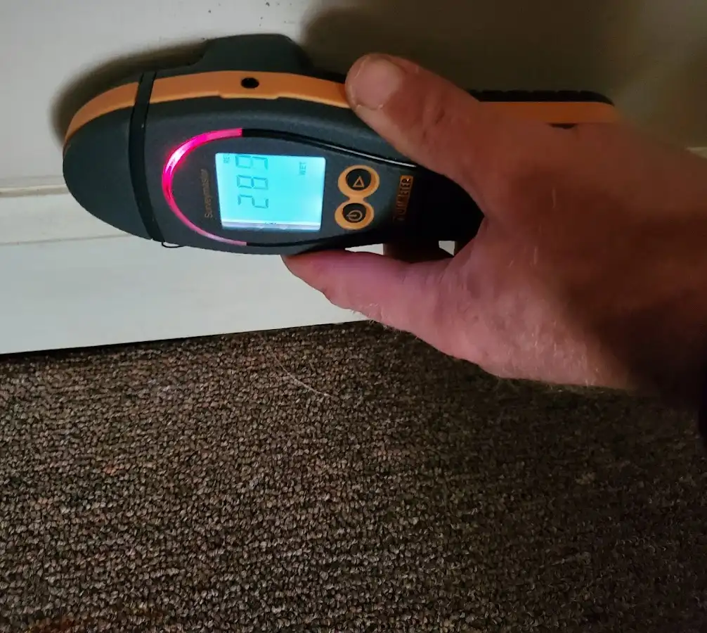 Moisture detection at baseboard during Mold Inspection & Testing in Brooklyn